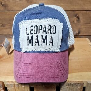 Leopard Mama Ball Caps Lot (4) NWT Distressed Sun Hat Animal Print Moms Momma